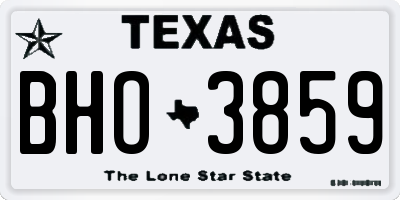 TX license plate BHO3859