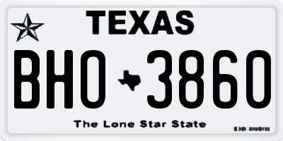 TX license plate BHO3860