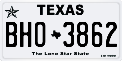 TX license plate BHO3862