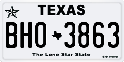 TX license plate BHO3863