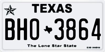 TX license plate BHO3864