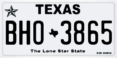TX license plate BHO3865