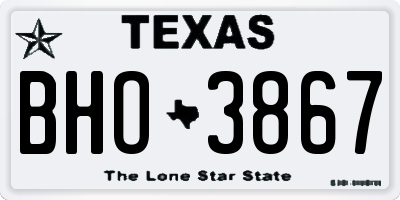 TX license plate BHO3867