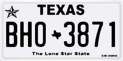 TX license plate BHO3871