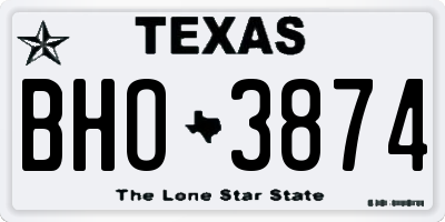 TX license plate BHO3874
