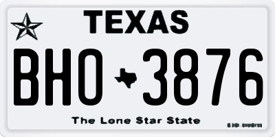 TX license plate BHO3876