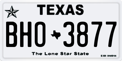 TX license plate BHO3877