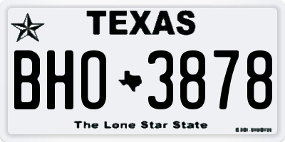 TX license plate BHO3878
