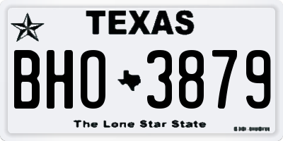 TX license plate BHO3879