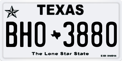 TX license plate BHO3880