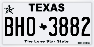 TX license plate BHO3882