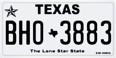 TX license plate BHO3883