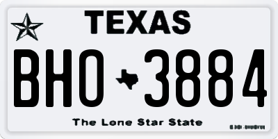 TX license plate BHO3884