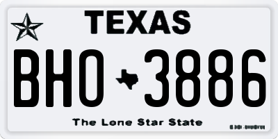 TX license plate BHO3886