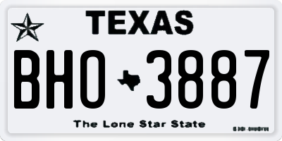 TX license plate BHO3887