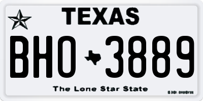 TX license plate BHO3889