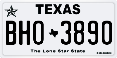 TX license plate BHO3890