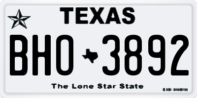 TX license plate BHO3892