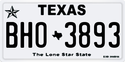 TX license plate BHO3893