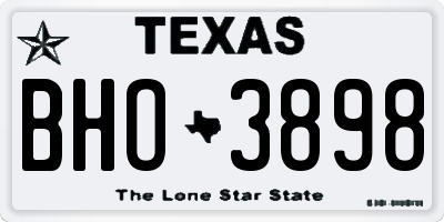 TX license plate BHO3898