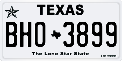 TX license plate BHO3899