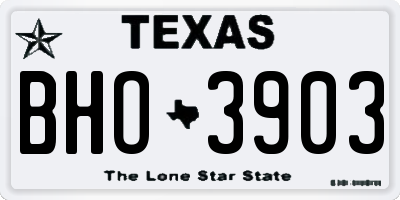TX license plate BHO3903