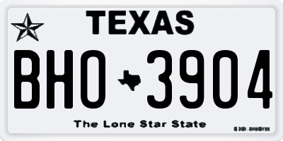TX license plate BHO3904