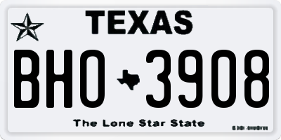 TX license plate BHO3908