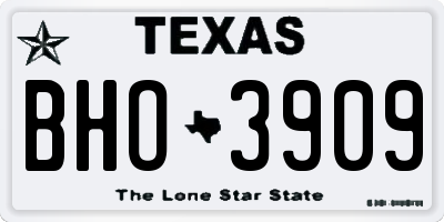 TX license plate BHO3909