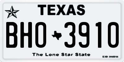 TX license plate BHO3910