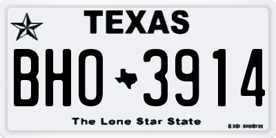 TX license plate BHO3914