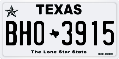 TX license plate BHO3915