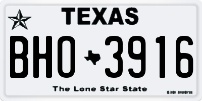 TX license plate BHO3916