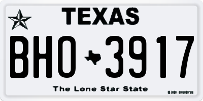 TX license plate BHO3917
