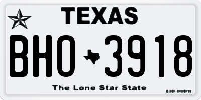 TX license plate BHO3918