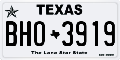 TX license plate BHO3919