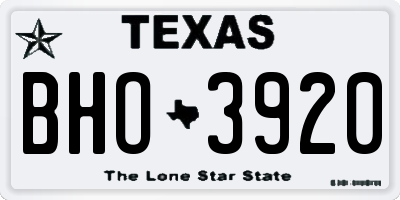 TX license plate BHO3920