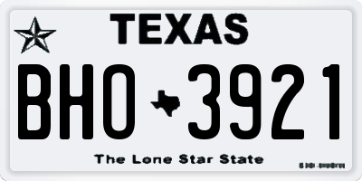 TX license plate BHO3921
