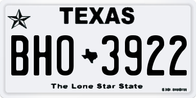 TX license plate BHO3922