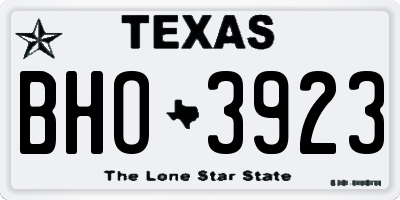 TX license plate BHO3923