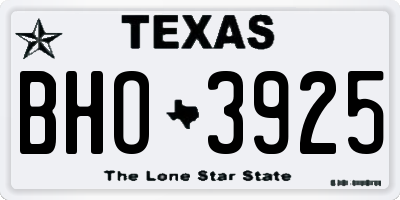 TX license plate BHO3925