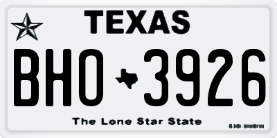 TX license plate BHO3926
