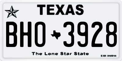TX license plate BHO3928