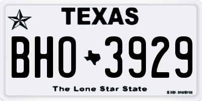 TX license plate BHO3929