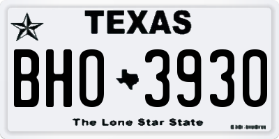 TX license plate BHO3930