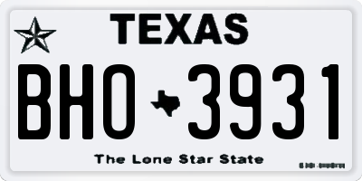 TX license plate BHO3931
