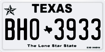 TX license plate BHO3933