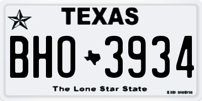 TX license plate BHO3934