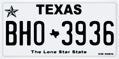 TX license plate BHO3936
