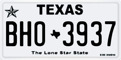 TX license plate BHO3937
